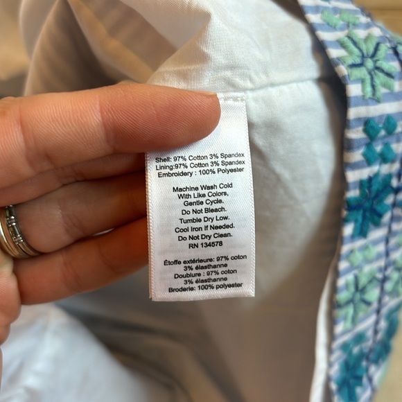 Vineyard Vines Pop Embroidered Shift Dress Blue and Green Size 0 - Picture 5 of 6